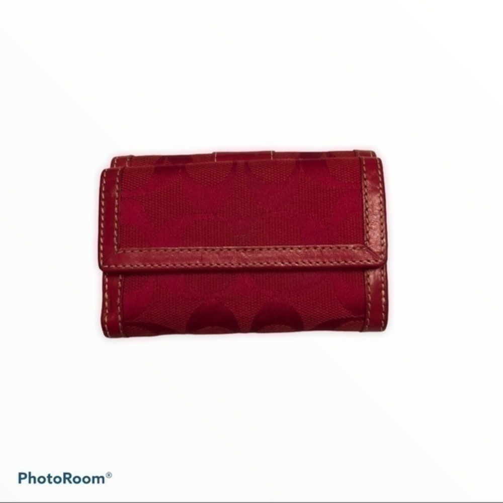 Coach vintage y2k rare Signature red compact mini wallet - Picture 8 of 13